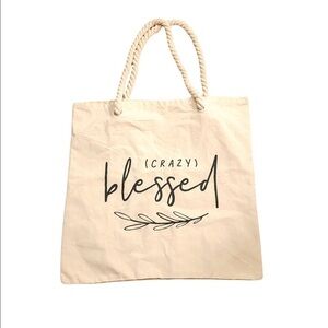3/$25 🙌🏼 Crazy Blessed Canvas Rope Handle Tote